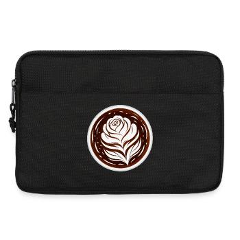Latte Art Rose Cappuccino Design - Laptop bag 13" - black - Front