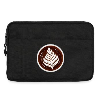 Latte Art Leaf Cappuccino Design - Laptop bag 13" - black - Front