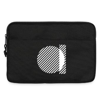 Geometric Stripe Circles Monochrome Pattern - Laptop bag 13" - black - Front