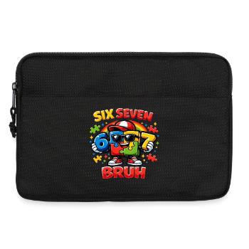 Bruh Spruch Lustig Retro Vintage Jugendsprache Des - Laptoptasche 13" - Schwarz - Vorne