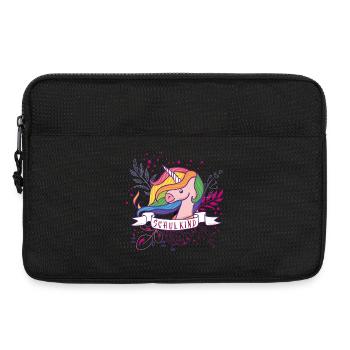 Schulkind Unicorn Regenbogen  - Laptoptasche 13" - Schwarz - Vorne