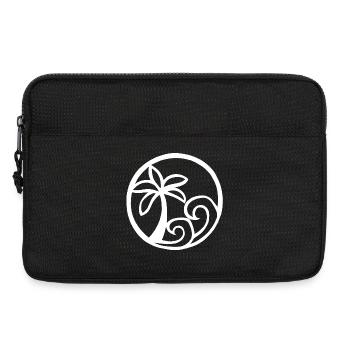 Vagues et palmier blanc - Sacoche pour ordinateur portable 13 pouces - noir - Devant