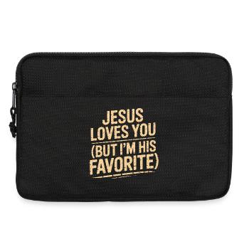 Jésus t’aime, je suis son préféré - Sacoche pour ordinateur portable 13 pouces - noir - Devant