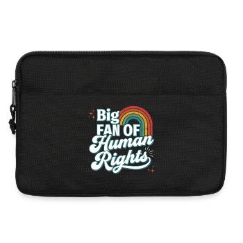 Mois de la fierté LGBTQ - Grand fan des droits humains - Sacoche pour ordinateur portable 13 pouces - noir - Devant