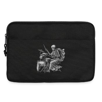 Batteur squelette avec cape - Sacoche pour ordinateur portable 13 pouces - noir - Devant