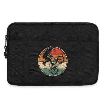 Graphisme de figures BMX biker dans le style vintage - Sacoche pour ordinateur portable 13 pouces - noir - Devant