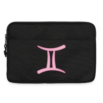 Symbole du signe zodiacal des Gémeaux rose pastel - Sacoche pour ordinateur portable 13 pouces - noir - Devant