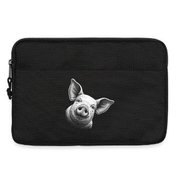 Funny peeking pig - Laptop bag 13" - black - Front