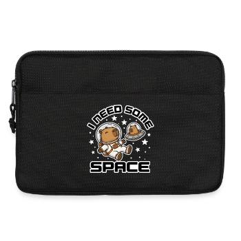 I Need Some Space - Lustiger Capybara Astronaut - Laptoptasche 13" - Schwarz - Vorne