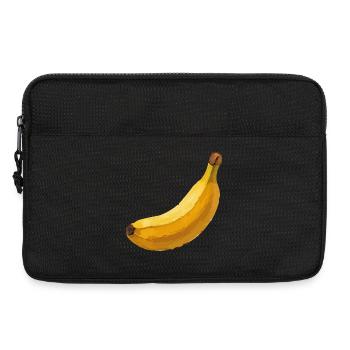 Yellow banana vector illustration - Laptop bag 13" - black - Front