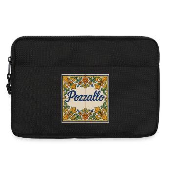 Pozzallo Fliesenmuster mit Blumenranken - Laptoptasche 13" - Schwarz - Vorne