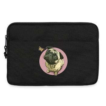 Mops mit Schmetterling - Laptoptasche 13" - Schwarz - Vorne