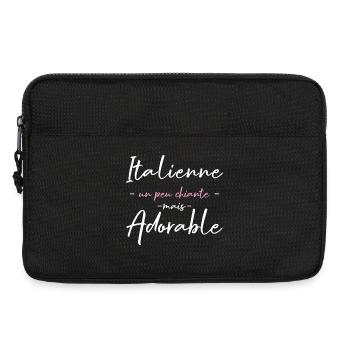 Italienne Un Peu Chiante Mais Adorable T-Shirt ... - Sacoche pour ordinateur portable 13 pouces - noir - Devant
