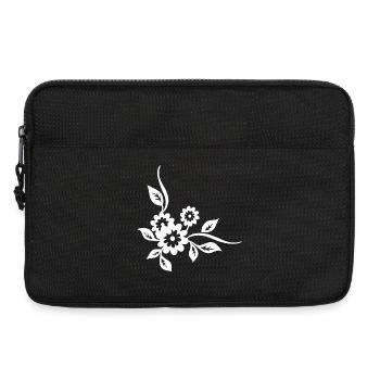 Fleurs blanches - Sacoche pour ordinateur portable 13 pouces - noir - Devant