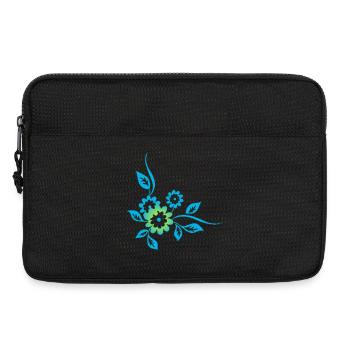 Fleurs bleues - Sacoche pour ordinateur portable 13 pouces - noir - Devant
