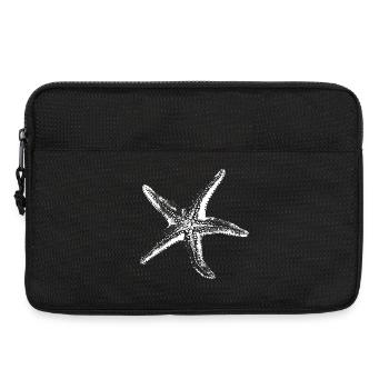 Weiße Seestern-Silhouette auf Schwarz - Laptoptasche 13" - Schwarz - Vorne