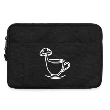 Champignon thé café - Sacoche pour ordinateur portable 13 pouces - noir - Devant