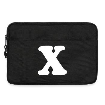 Großes X Stil-Print | Buchstabe X | X Logo - Laptoptasche 13" - Schwarz - Vorne
