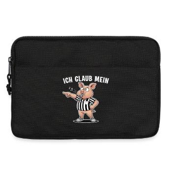 Ich glaub mein Schwein pfeift – Lustiges Shirt - Laptoptasche 13" - Schwarz - Vorne