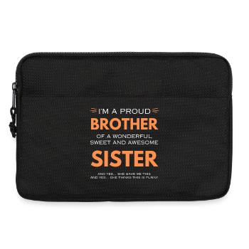 Je suis un frère fier d’une sœur Gift - Sacoche pour ordinateur portable 13 pouces - noir - Devant