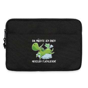 Flatulierendes Einhorn – Lustiger Spruch - Laptoptasche 13" - Schwarz - Vorne