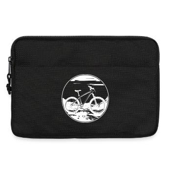 Mountain Biking Drawing - Laptop bag 13" - black - Front