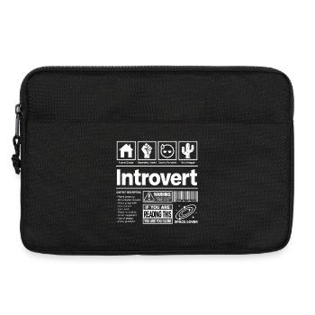 Introverti, drôle, casanier, espace personnel - Sacoche pour ordinateur portable 13 pouces - noir - Devant