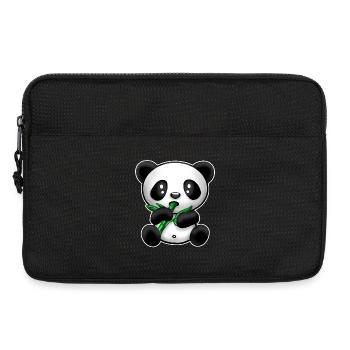Panda mit Bambus - Laptoptasche 13" - Schwarz - Vorne
