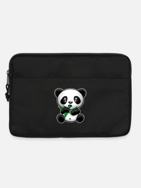 Panda with bamboo - Laptop bag 13" - black