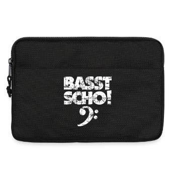 BASST SCHO! Bass Spruch Bassisten (Vintage Weiß) - Laptoptasche 13" - Schwarz - Vorne