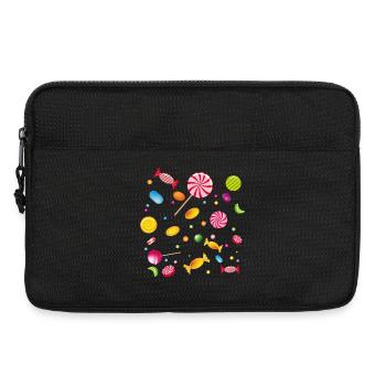 A lot of candy, candy, lollipops and chewing gum - Laptop bag 13" - black - Front