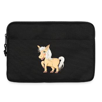 magical cute pony radiant and laughing - Laptop bag 13" - black - Front