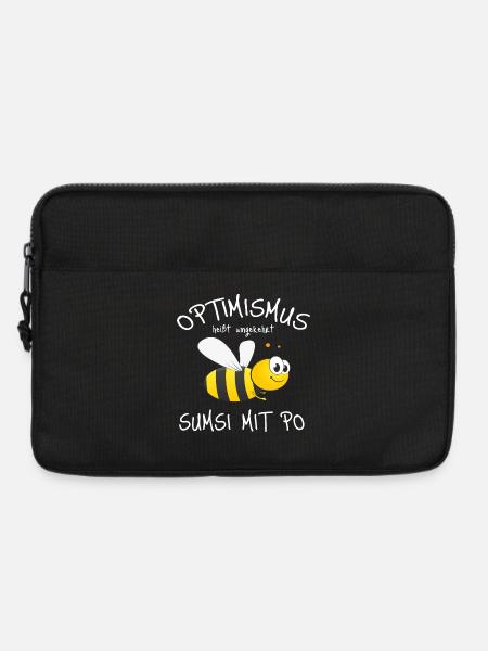 Optimistischer Bienen-Charme - Laptoptasche 13" - Schwarz