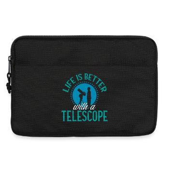 Life Is Better With A Telescope Astronomie Weltall - Laptoptasche 13" - Schwarz - Vorne