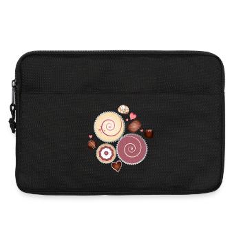 Composition of noble chocolates in delicate colors - Laptop bag 13" - black - Front