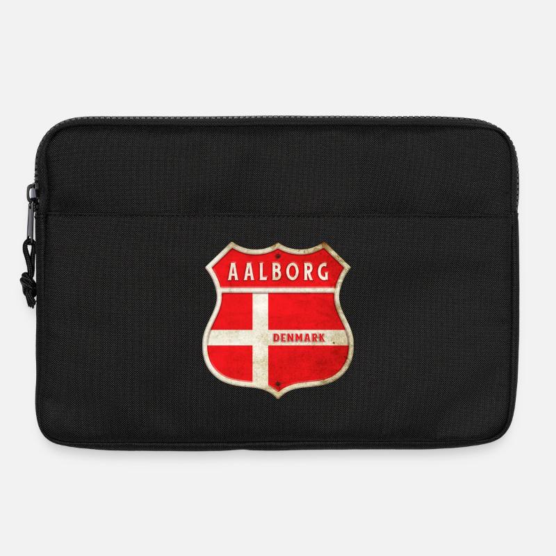 Aalborg Dänemark Wappen Flaggen Design - Laptoptasche 13" - Schwarz