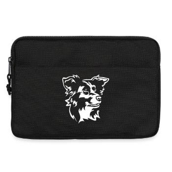 Border Collie Head « Black Edition » - Sacoche pour ordinateur portable 13 pouces - noir - Devant