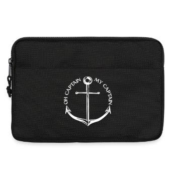 Oh Captain Mein Kapitän (dark) - Laptoptasche 13" - Schwarz - Vorne