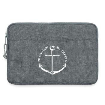 Oh Captain My Captain (dark) - Laptop bag 13" - heather grey - Front