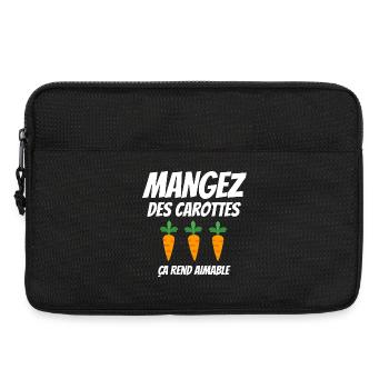mangez des carottes, aimable - Sacoche pour ordinateur portable 13 pouces - noir - Devant