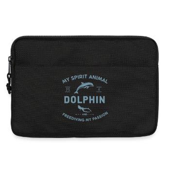 Mon animal spirituel est un dauphin - Sacoche pour ordinateur portable 13 pouces - noir - Devant