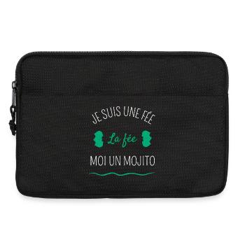 Je suis une fée la fée moi un mojito - Sacoche pour ordinateur portable 13 pouces - noir - Devant