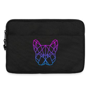 Geometrischer Bulldog Neon Gradient - Laptoptasche 13" - Schwarz - Vorne