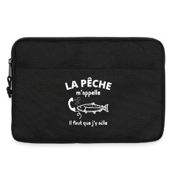 pêche, pêcheur, fan de pêche - Sacoche pour ordinateur portable 13 pouces - noir - Devant
