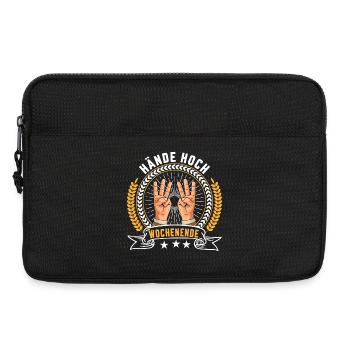 Hände hoch Wochenende - Laptoptasche 13" - Schwarz - Vorne
