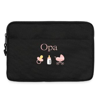 Opa 2026 Geburt Mädchen Vorlage personalisierbar - Laptoptasche 13" - Schwarz - Vorne