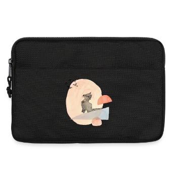 Illustration de l’origami du chat et des oiseaux - Sacoche pour ordinateur portable 13 pouces - noir - Devant