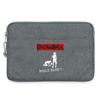 Dominatrice maîtresse quoi d’autre? - Sacoche pour ordinateur portable 13 pouces - gris chiné - Devant