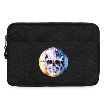 extravagant skull in colorful shimmering color - Laptop bag 13" - black - Front