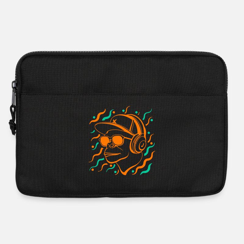 Coole Affe mit Kopfhörern - Laptoptasche 13" - Schwarz